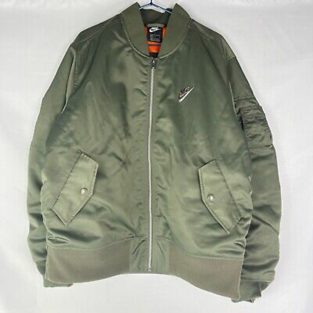 Nike Sportswear Military Green Insulated Bomber Jacket CZ1670-380 Men Size 2XL